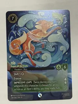 Disney Lorcana Tod Knows All the Tricks ENCHANTED Winterspell 230/204 English NM - Image 2