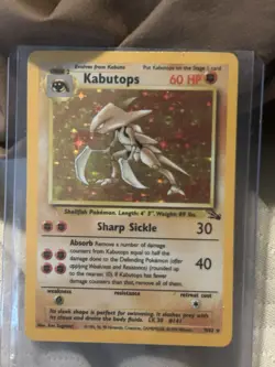 Kabutops Fossil Holo Unlimited Wotc 1999 9/62 Vintage Pokemon TCG Card - Image 1