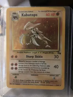 Kabutops Fossil Holo Unlimited Wotc 1999 9/62 Vintage Pokemon TCG Card - Image 3