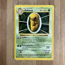 Kakuna 33/102 Base Set Shadowless - Uncommon Pokemon Card HP - Image 1