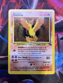 Pokemon TCG Moltres Fossil Holo Card 12/62 - Image 1