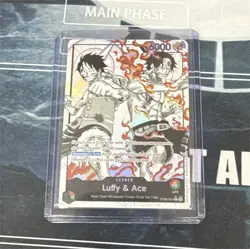 Bandai Luffy & Ace Leader ST30-001 Signed Foil English One Piece Card Game 6000 - Image 1