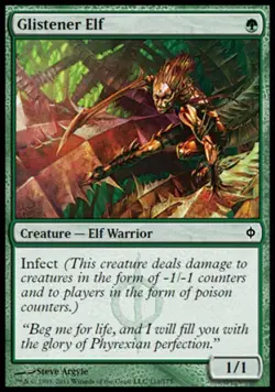 MTG English Glistener Elf NM Foil New Phyrexia - Image 1