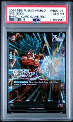 Son Goku Bandai Card Game Fest Promo FB03-011 PSA 10 Gem Mint Dragon Ball Fusion - Image 1