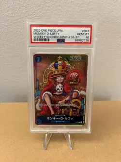 PSA 10 Monkey D Luffy P-043 Weekly Shonen Jump Promo One Piece Card Japan - Image 1