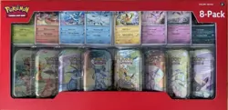 4x Pokemon TCG Prismatic Evolutions Costco 8 Mini-Tin Bundle w/ Promo Cards - Image 1