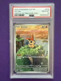 2025 POKEMON SVP PROMO UNOVA VICTINI ILLUSTRATION COLLECTION #208 VICTINI PSA 10 - Image 1