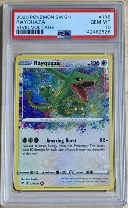 2020 Pokemon SWSH Vivid Voltage Rayquaza #138/185 - PSA 10 Gem 💎 Mint - Image 1