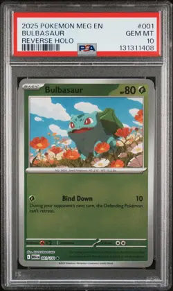 PSA 10 TOP POP #001 BULBASAUR REVERSE HOLO 2025 POKEMON MEG EN-MEGA EVOLUTION - Image 1