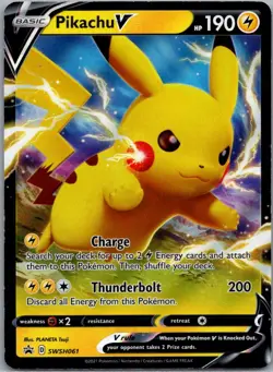 Pikachu V SWSH061 Sword & Shield Promo Pokemon TCG Holo P NM - Image 1