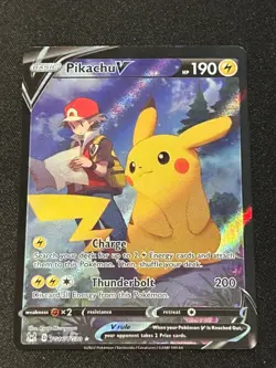 Pikachu V TG16/TG30 Holo V Rare Lost Origin Trainer Gallery Pokemon Near Mint - Image 1