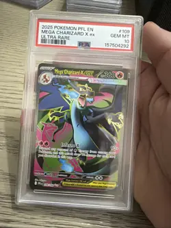 Mega Charizard X Ex (Holo) 109/90 Me02: Phantasmal Flames PSA 10 - Image 1