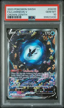 PSA 10 Lumineon V GG39/GG70 Crown Zenith: Galarian Gallery Ultra Pokemon Card - Image 1