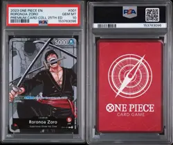 2023 ONE PIECE PREMIUM CARD COLLECTION 25TH EDITION #001 RORONOA ZORO PSA 10 &JP - Image 2