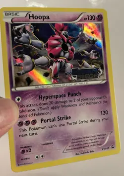 LP Pokemon Prerelease HOOPA Card XY BLACK STAR PROMO Set XY147 Holo Steam Siege - Image 3