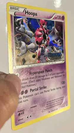 LP Pokemon Prerelease HOOPA Card XY BLACK STAR PROMO Set XY147 Holo Steam Siege - Image 4