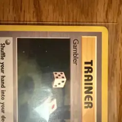 1st Edition Gambler 60/62 Pokemon TCG Fossil Base Set Trainer Light Play LP - Image 3