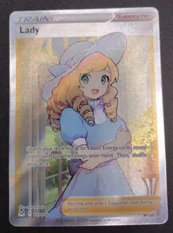 Lost Origins Lady Full Art Trainer Pokemon 193/196 English - Image 1