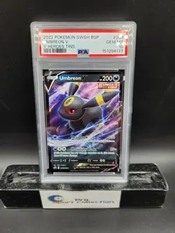 2022 Pokemon SWSH Black Star Promo Heroes Tins Umbreon V #203 PSA 10 GEM MINT - Image 1