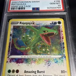 2020 POKEMON SWORD & SHIELD VIVID VOLTAGE #138 RAYQUAZA PSA 10 - Image 2