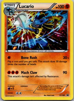 Lucario XY140 Holo Promo XY Promo Pokemon Damaged - Image 1