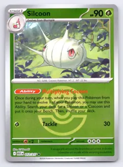 Pokemon Silcoon (Love Ball) Ascended Heroes ASC C REVERSE HOLO 012/217 NM - Image 1