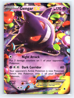 2014 Pokemon GENGAR EX #34/119 Phantom Forces Holo Ultra Rare Psychic English - Image 1