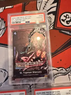 2025 One Piece OP 13 EN St. Topman Warcury Alternate Art #089 PSA GEM MT 10 - Image 1