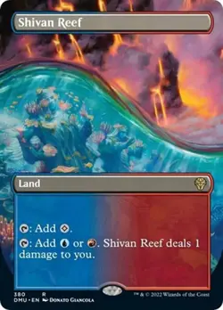 Shivan Reef (Borderless) -Foil Medium Play MTG Dominaria United - Image 1