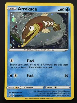 Arrokuda (HD SWIRL) SWSH093 Black Star Promo Cosmos Holo Pokemon Card - NM - Image 3