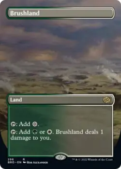 Brushland (Borderless) -Foil Light Play MTG The Brothers' War - Image 1