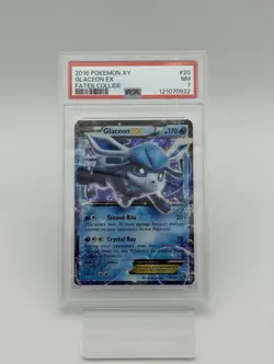 2016 POKEMON XY FATES COLLIDE #20 GLACEON EX PSA 7 - Image 1