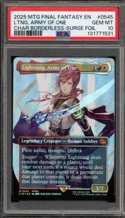 Magic MTG Lightning Army of One FIN CHAR Borderless Surge Foil #0545 PSA 10 - Image 1