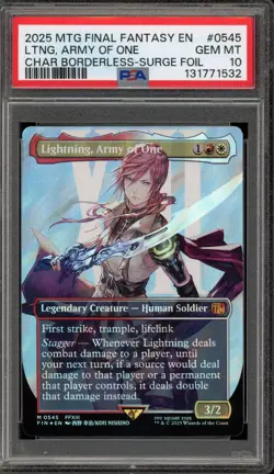 Magic MTG Lightning Army of One FIN CHAR Borderless Surge Foil #0545 PSA 10 - Image 1