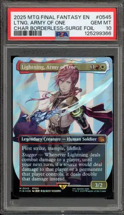 Magic MTG FF Lightning Army of One FIN CHAR Borderless Surge Foil #0545 PSA 10 - Image 1
