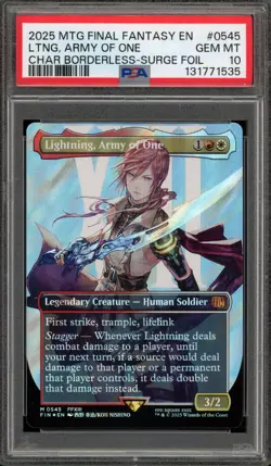 Magic MTG FF Lightning Army of One FIN CHAR Borderless Surge Foil #0545 PSA 10 - Image 1