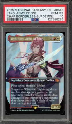 Magic MTG FF Lightning Army of One FIN CHAR Borderless Surge Foil #0545 PSA 10 - Image 1