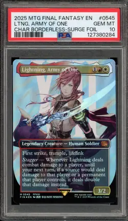 Magic MTG FF Lightning Army of One FIN CHAR Borderless Surge Foil #0545 PSA 10 - Image 1