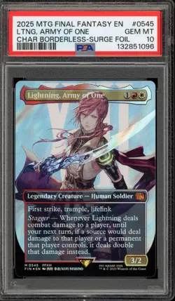Magic MTG FF Lightning Army of One FIN CHAR Borderless Surge Foil #0545 PSA 10 - Image 1