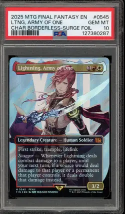 Magic MTG FF Lightning Army of One FIN CHAR Borderless Surge Foil #0545 PSA 10 - Image 1