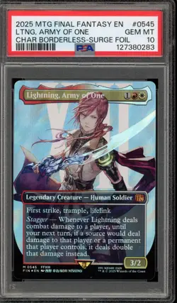Magic MTG FF Lightning Army of One FIN CHAR Borderless Surge Foil #0545 PSA 10 - Image 1