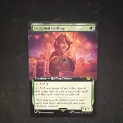 MTG Delighted Halfling LTR Rare Extended Art Regular EN (NM) - Image 1