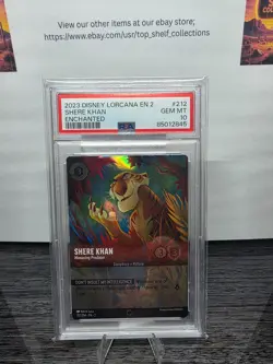 Disney Lorcana EN 2 Shere Khan Menacing Predator Enchanted 212 PSA 10 Gem Mint - Image 1