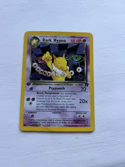 Pokemon Dark Hypno, 9/82 Holo Rare 1st Edition, Team Rocket, Heavy Play - Image 1