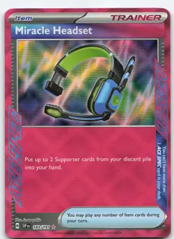 Miracle Headset 183/191 ACE SPEC Rare Holo SV08: Surging Sparks NM Pokemon - Image 1