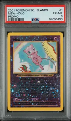 2001 POKEMON SOUTHERN ISLANDS PROMO #1 MEW-HOLO PSA 6 SWIRL - Image 1