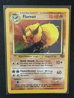 Pokemon TCG Flareon Jungle 3/64 Holo Unlimited Holo Rare - Image 1