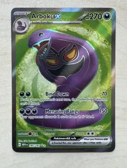 Pokemon TCG Arbok EX 185/165 Scarlet & Violet 151 Ultra Rare NM - Image 1