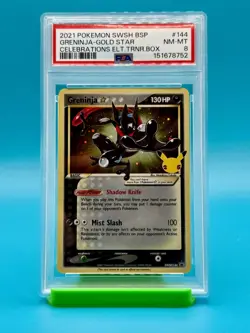 PSA 8 - 2021 Pokemon Celebrations Greninja Gold Star Promo #144 - Image 1
