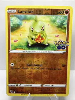 Pokemon Larvitar 037/078 Pokemon Go Reverse Holo Common - Image 1